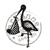 Transparent Stempel, Marianne design, Storch