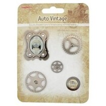 Metal Charms Set Auto Vintage, 5 Teile