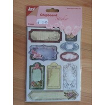 10 spaanplaat stickers, 2mm dik