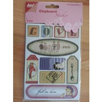 10 chipboard stickers, 2mm thick