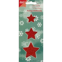 Stempelen en embossing stencil, 3 sterren