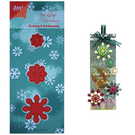 Joy!Crafts und JM Creation Stempelen en embossing stencil, 3 ijskristallen