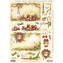 1 Deluxe feuilles decoupees: feuilles 3D Die coupées, rouleaux de parchemin avec des bougies et des lanternes