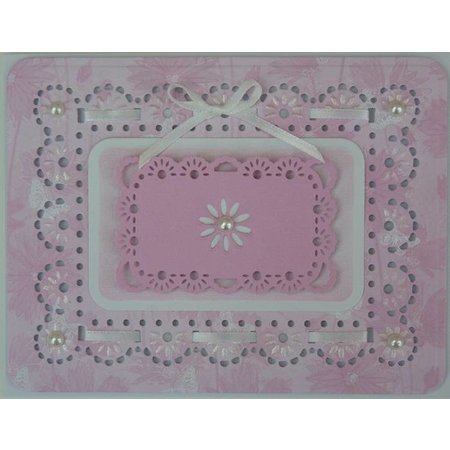 Spellbinders und Rayher Spellbinders Stempling og Embossing stencil, Nestabilities, dekorativ ramme og label