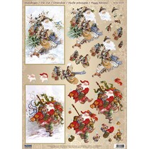 1 Deluxe Die cut ark: 3D Die cut ark nostalgiske / Vintage Santas