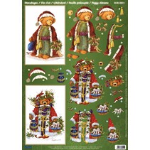 1 Deluxe Die cut sheets: 3D Die cut sheets, Christmas Bear Vintage.