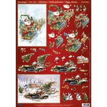 1 Deluxe feuilles decoupees: Fiche découpée 3D, le Père Noël