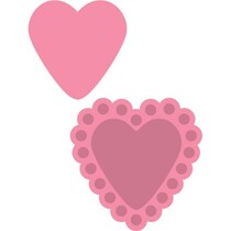 Prægning og skære skabelon + stempel, slik hjerter