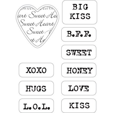 Marianne Design Embossing and cutting template + stamp, candy hearts