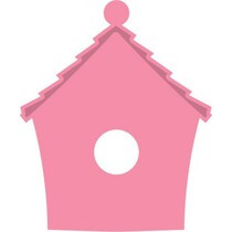 Stansing og preging sjablong + stempel, fuglehus: Blomster
