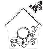 Marianne Design Estampagem e gravação estêncil + selo, birdhouse: Flowers