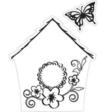 Marianne Design Stamping and Embossing stencil + stamp, birdhouse: Flowers