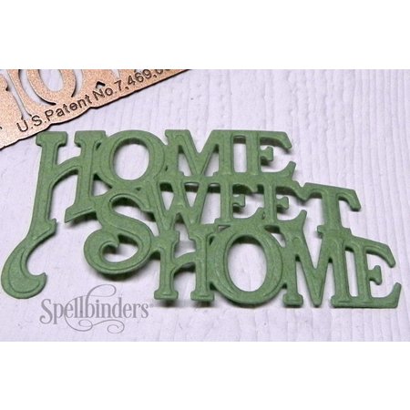 Spellbinders und Rayher Cutting en embossing stencils, De D-Lites, tekst "Home Sweet Home"