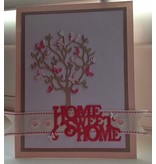 Spellbinders und Rayher Kutte og prege sjablonger, D-Lites, tekst "Home Sweet Home"