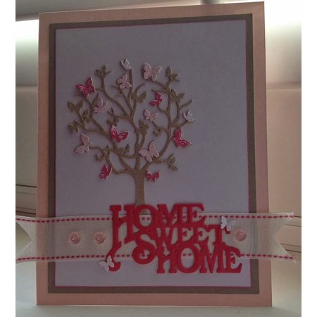 Spellbinders und Rayher Cutting and embossing stencils, The D-Lites, text "Home Sweet Home"