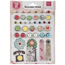 30 Decorative Brads and 5 Labels