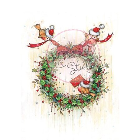 Wild Rose Studio`s Sellos transparentes, corona de Navidad