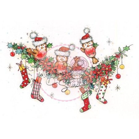 Wild Rose Studio`s Gennemsigtige frimærker, jul krans