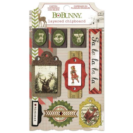 Bo Bunny Bo Bunny, Collection Christmas, 3D stickers chipboard