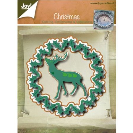Joy!Crafts und JM Creation Punching and embossing templates, Christmas wreath and Hirsch