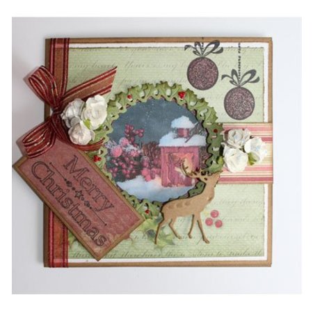 Joy!Crafts und JM Creation Punching and embossing templates, Christmas wreath and Hirsch