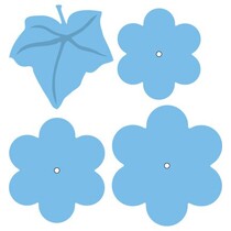 Kutte og prege sjablonger, blomster og blad XL