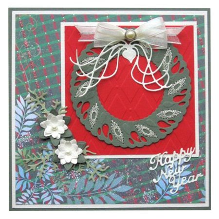 Joy!Crafts und JM Creation Bokse og preging maler, jul krans
