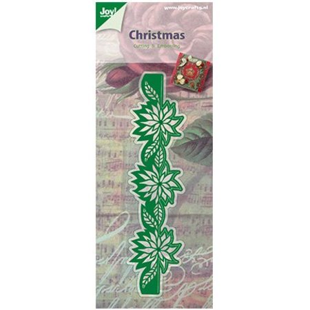Joy!Crafts und JM Creation Stampen en Embossing stencil: poinsettia krans