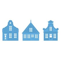 Skæring og prægning stencils, 3 huse
