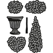 Kutte og prege sjablonger, potteplanter Set