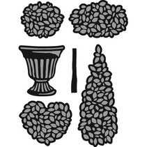 Kutte og prege sjablonger, potteplanter Set