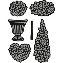 Skæring og prægning stencils, potteplanter Sæt