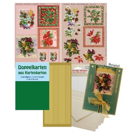 BASTELSETS / CRAFT KITS: Kits completos, para 4 Cartões de Natal
