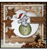 Wild Rose Studio`s Transparent Stempel, Bella auf Weihnachtskugel