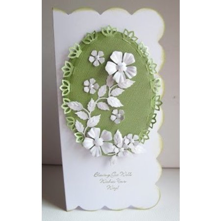 Nellie snellen Doble corte y esténcil relieve, forma de la flor de