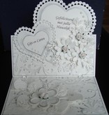 Nellie snellen Doble corte y esténcil relieve, forma de la flor de
