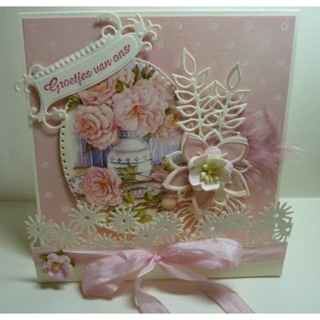 Nellie snellen Doble corte y esténcil relieve, forma de la flor de