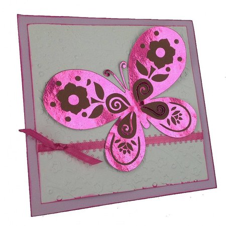 BASTELZUBEHÖR / CRAFT ACCESSORIES Metalfolie blå og pink