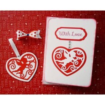 Punching - and embossing stencil, filigränes heart with angel