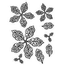 Gummi Stempel, Weihnachtsstern- Blumen, elegant