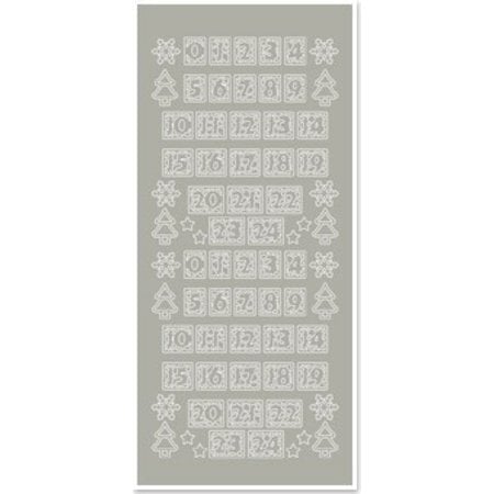 Sticker Stickers, figures for Christmas stockings, silver-silver