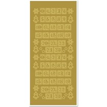 Stickers, figures for Christmas stockings, gold