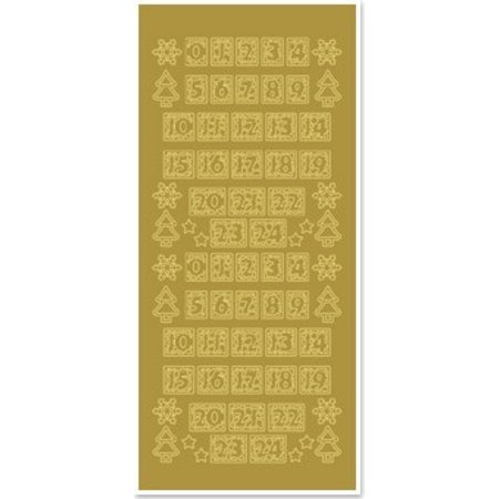 Sticker Klistremerker, tall for julestrømper, gull