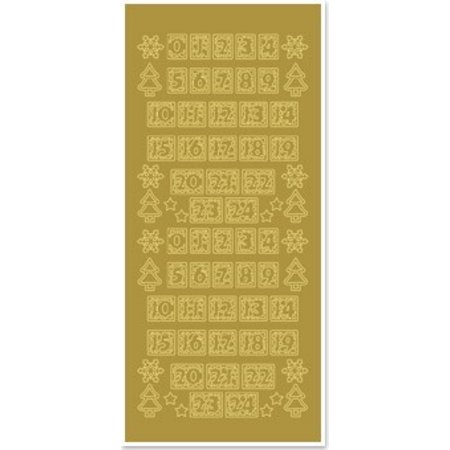 Sticker Pegatinas, las cifras de la Navidad medias, oro