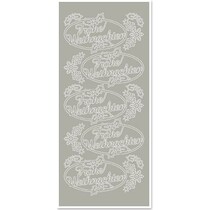 Sticker, Merry Christmas, zilver-zilver