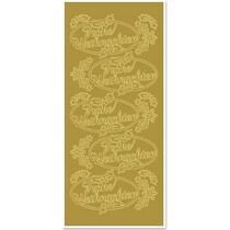 Etiqueta, Feliz Navidad, de oro