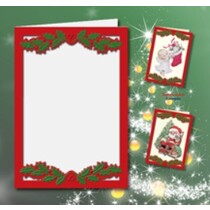5 double cards A6, Passepartout - Christmas cards, embossed red