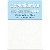 5 Satin doble kort A6, begge sider sateng med lin tekstur