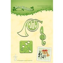 Corte y estampado en relieve plantillas Lea'bilitie, instrumento musical y partituras