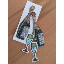 Transparent Stempel, Doodle Champagne